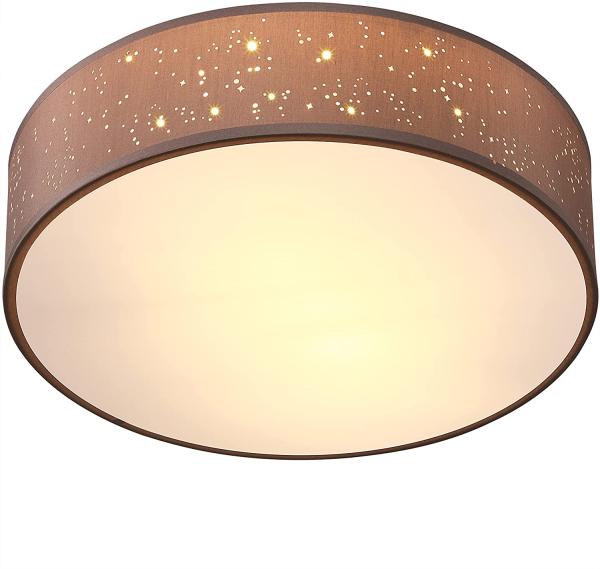 monzana Deckenleuchte, 38 cm, Sternenhimmel Rund Stoffschirm 38 cm 2-Flammig E27 Modern