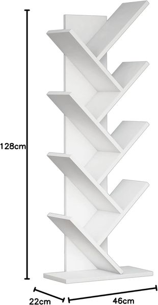 WELL HOME MOBILIARIO & DECORACIÓN Bücherregal mit V-Fächern, 100% melaminbeschichtete Spanplatte, Weiß Bild 3