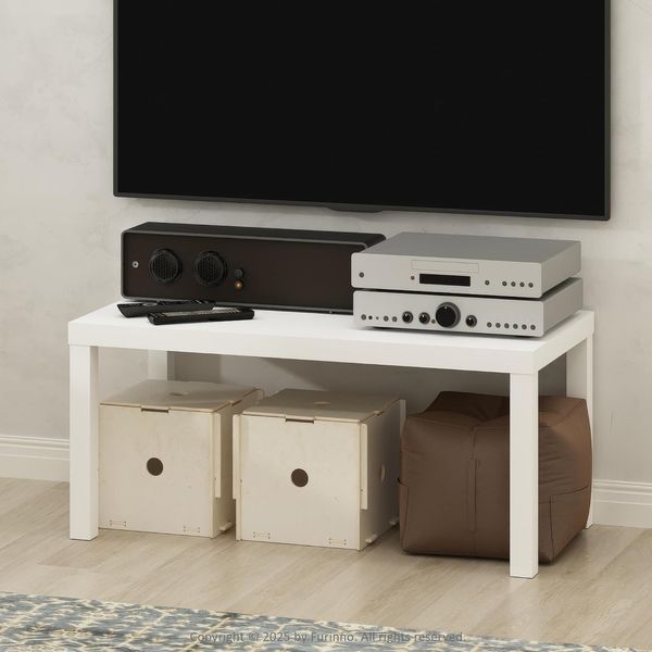 Furinno Simplistischer Moderner TV-Ständer, TV-Tisch, Weiß