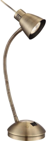 LED Tischleuchte, Metall altmessing, flexibel, H 44 cm Bild 5