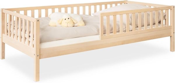Ehrenkind Kinderbett Livo aus massivem Buchenholz, FSC® zertifiziert, inkl. Rausfallschutz (langlebig & flexibel, Kinder Bett in Buche, Kinderbetten)
