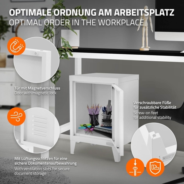 ML-DESIGN Aktenschrank Metallschrank mit Schubladen freistehender Aufbewahrungsschrank (1-St) Büroschrank 40x30x57,5 cm Stahlschrank Mehrzweckschrank Lagerschrank Bild 4