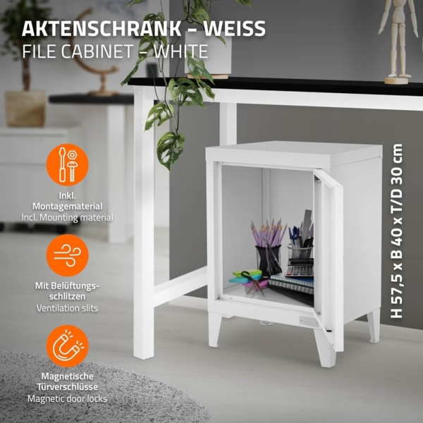 ML-DESIGN Aktenschrank Metallschrank mit Schubladen freistehender Aufbewahrungsschrank (1-St) Büroschrank 40x30x57,5 cm Stahlschrank Mehrzweckschrank Lagerschrank Bild 2