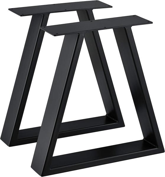 2er-Set Tischgestell Trapezförmig 40x10x40 cm Metallgestell Schwarz en. casa