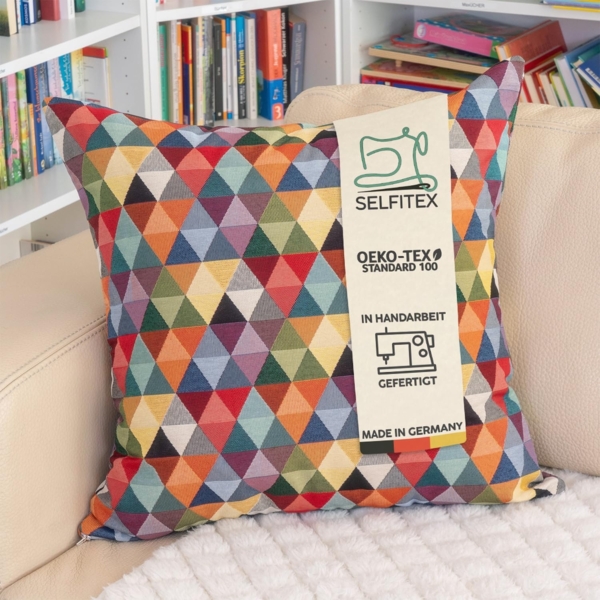 Selfitex Dekokissen Buntes Sofakissen 60x60 incl. Füllkissen, Luxus Sofakissen, für Sofa, Couch, Bett oder als Polster jeglicher Art