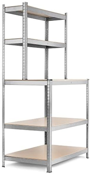 Stagecaptain Werkbank Werkbankregal - Robustes Steckregal für Werkstatt, Lagerraum, Keller, (WBR-175, 1-tlg), Tragkraft gesamt: 625 kg