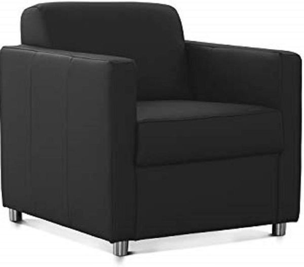 CAVADORE Corianne Sessel, mit Federkern, Polstersessel in Lederoptik Design, 78 x 80 x 83, Kunstleder: schwarz