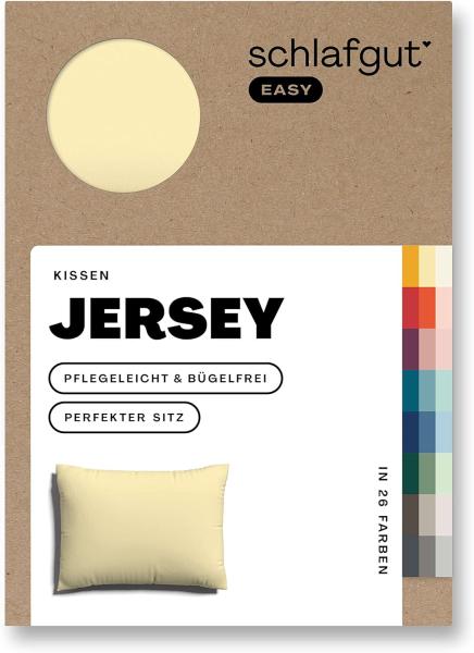 Schlafgut Kissenbezug EASY Jersey|Kissenbezug einzeln 60x80 cm| yellow-mid