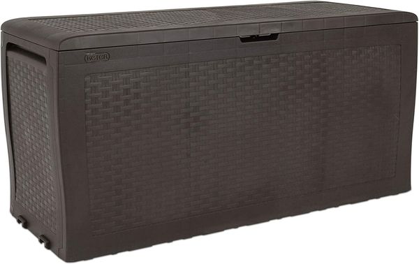 Keter Outdoor-Koffer Samoa mit Holzoptik, 116,4 x 44,7 x 57 cm, Braun