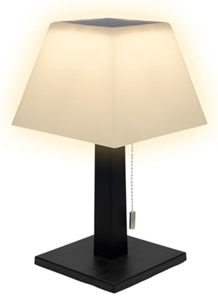 Spetebo LED Schreibtischlampe 2in1 Solar und Akku Tischleuchte für Außen und Innen - 28 cm, 3 Helligkeitsstufen, LED fest integriert, warmweiß, LED Tischlampe mit 3 Helligkeitsstufen in warm weiß