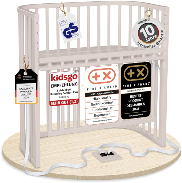 babybay Beistellbett, Buchenholz, beige lackiert, 89 × 51 cm