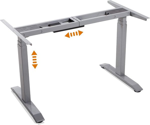 Möbel-Eins OFFICE ONE elektrisch höhenverstellbarer Schreibtisch / Stehtisch, Material Dekorspanplatte weiss Eiche sonomafarbig 160x80 cm Bild 5