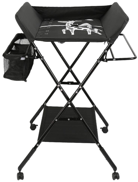 OHMG Baby Wickelkombi Klappbare Wickelkommode,Wickeltisch mit Rollen,Mobiler Wickeltisch mit Wickelauflage,Sicherheitsgurt und Ablagefächern,Wasserdicht und Höhenverstellbar,Stabil Bild 9