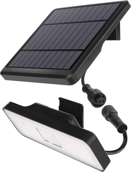 EMOS - LED Solarlampe SUNNO für Außen mit Bewegungsmelder - Solar Wandleuchte für Haus/Garten mit 1,8m Kabel - 120° Sensor-Reichweite 6m - 3 Lichtmodi, Helligkeit max. 1300lm, Neutralweiß - schwarz