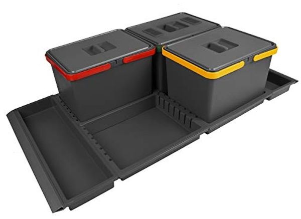 So-tech Abfallsammler Metropolis 12+12+12L Abfallsystem für Schubladenauszug Korpus 100 cm