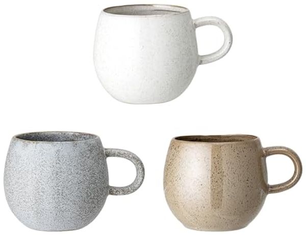 Bloomingville Tasse Addison, 3er Set, 500 ml, Kaffeetasse, Teetasse, Kaffeepot, Kaffeebecher, Keramik