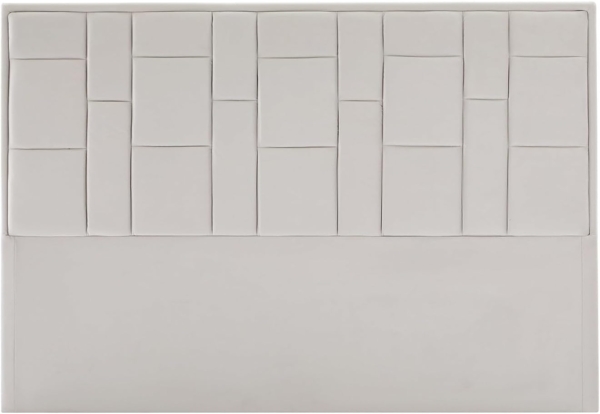 Vente-unique - Bettkopfteil - 180 cm - Samt - Beige - HERMINE