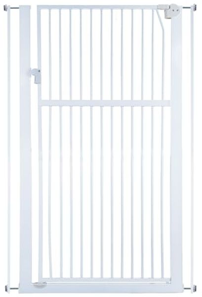 RAMROXX Treppenschutzgitter, für 75-85cm Durchgang, 142 cm Hoch, Metall Weiß