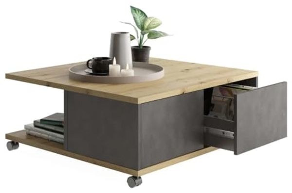 Couchtisch 'TWIN 1', Eiche/Schwarz