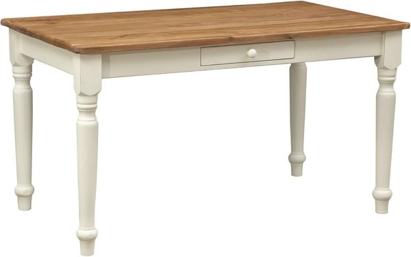 Biscottini Esstisch Holz 140 x 80 x 80 cm Made in Italy - Küchentisch Holz mit Schublade - Esszimmertische massiv - Massivholztisch Esszimmer - Wohnzimmertisch handwerklich