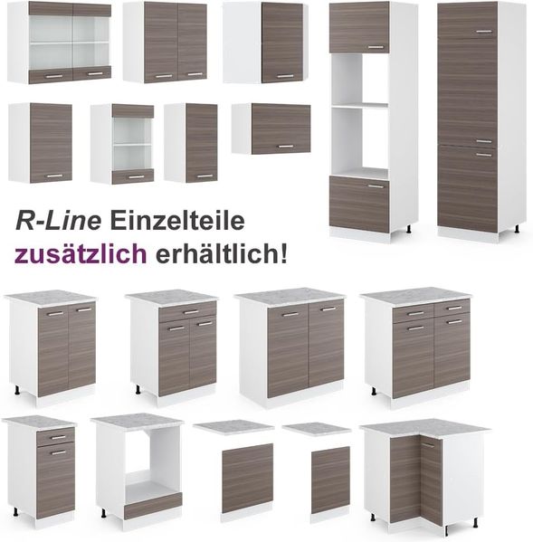 Eckküche Rick Edelgrau/Weiß 187 x 167 cm, AP Marmor Vicco Bild 9