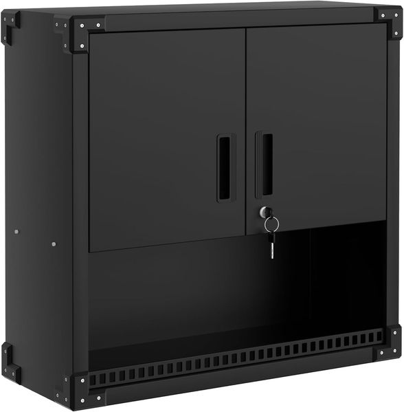 GarveeHome Metall Wandschrank mit Schloss und Verstellbaren Einlegeböden, Platz Sparen Werkzeugschrank Hängeschrank für Garage,Büro, Küche, 30 x 80 x 77 cm