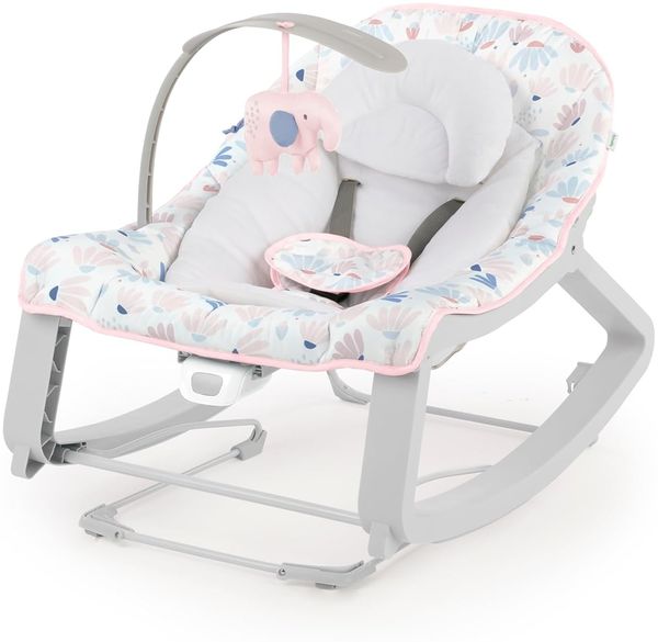 Ingenuity, Keep Cozy 3 in 1 Grow with Me, Babywippe Burst mit Vibrationen, 3 Wippfunktionen zum Schaukel, Wippen oder als fester Sitz, 2 Liegepositionen, abnehmbarer Spielbogen, Geburt bis 18kg