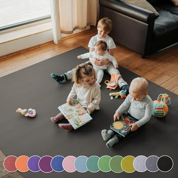 Krabbelunterlage SanoSoft XXL \"made in Germany\" - Öko-Tex 100 240x180 cm Grau