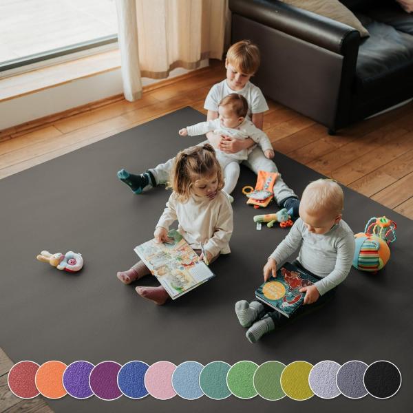 Krabbelunterlage SanoSoft XXL \"made in Germany\" - Öko-Tex 100 240x180 cm Grau