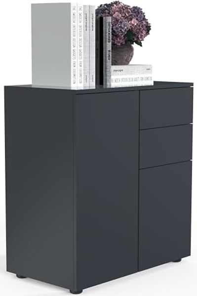 VCM Kommode & Sideboard Dalosa 918338 Anthrazit H. 77 x B. 70 x T. 39cm
