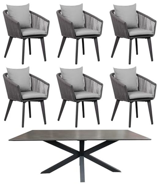 Gartenmöbelset Diningsessel Cadiz mit Tisch Almeria 200x90cm
