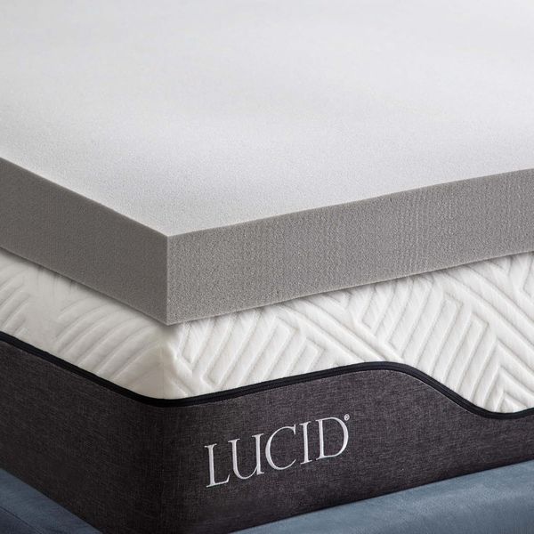 LUCID Memory Foam Matratzen Topper 90x190 cm mit Bambuskohle, 10 cm dicke Matratzenauflage 90x190 cm