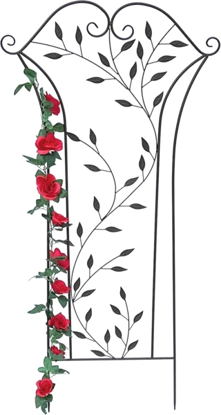 DanDiBo Rankhilfe Metall Rankgitter 135 cm Braun Rankstab Kletterhilfe Bodenstecker 100974 Blumenhalter Ranksäule
