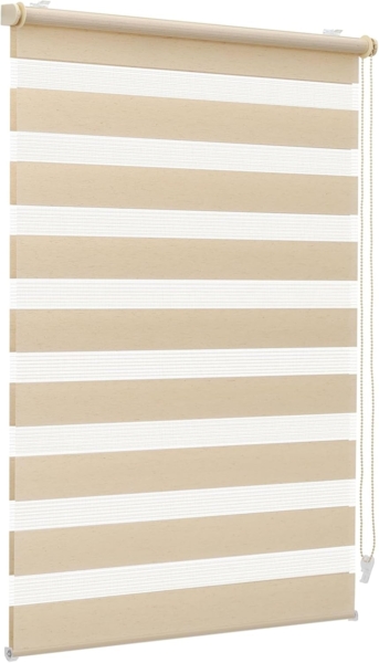 Sekey Doppelrollo Klemmfix ohne Bohren für Fenster, Doppelrollo 70 cm breit, Duo Rollo Jalousie Sonnenschutz, 70x210 cm, Gelbleinen