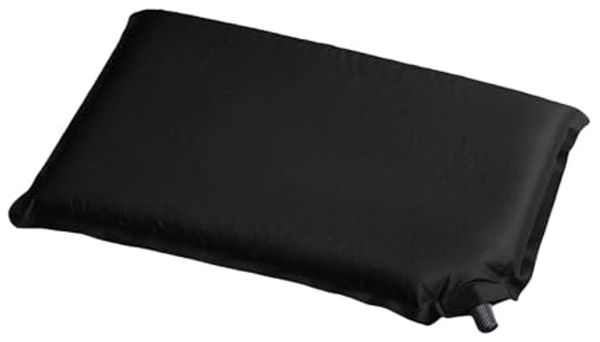 HAC24 Reisekissen Outdoor Sitzkissen Camping Kissen Sitzunterlage Stadionkissen, 1-tlg, Schwarz selbstaufblasend 37 x 28,5 cm