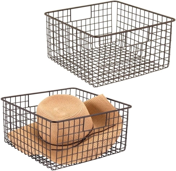 Allzweckkorb Set bronze 2 Stück Drahtkorb Aufbewahrungskorb Metallkorb mDesign