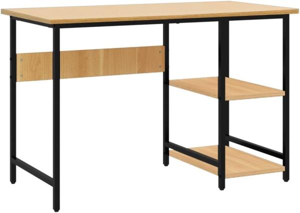 vidaXL Computertisch Schwarz und Eiche Hell 105 x 55 x 72 cm MDF und Metall [20553]