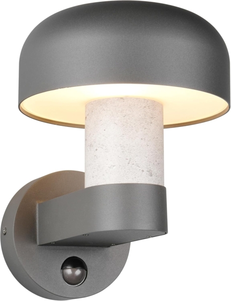 Außenwandleuchte FRASER Betonoptik mit Bewegungsmelder, H: 24cm