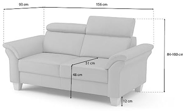 CAVADORE 2-Sitzer-Sofa Ammerland in Echtleder / Landhaus-Sofa mit Federkern + Kopfteilverstellung / 156 x 84 x 93 / Leder Dunkelbraun Bild 3