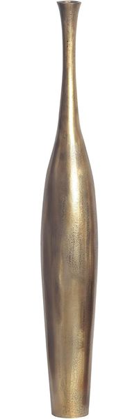 Deko Vase BOTTLE L 100 cm Aluminium Gold Blumenvase Modern Groß