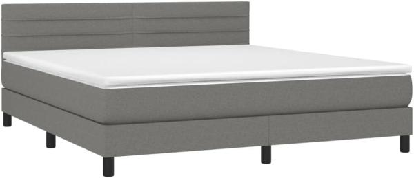 vidaXL Boxspringbett mit Matratze Dunkelgrau 160x200 cm Stoff, Härtegrad: H2 [3140146]