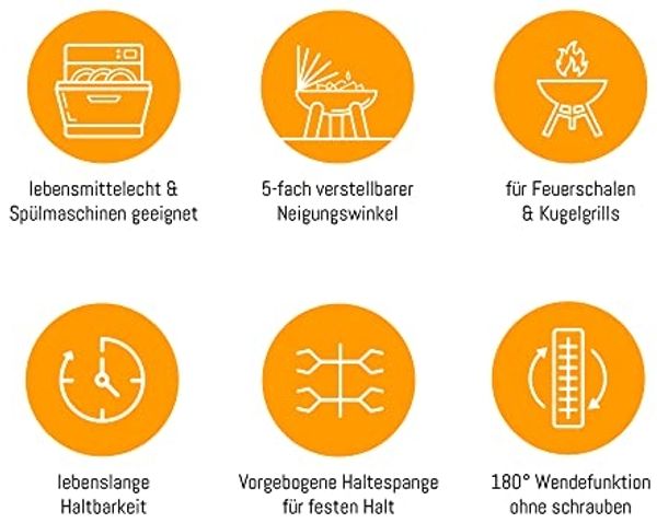 Czaja Räucherbrett Flammlachsbrett aus Edelstahl für Feuerschalen und Kugelgrill, (1-St) Bild 5
