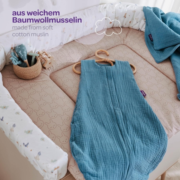 Sommerschlafsack LIEBMICH Baumwollmusselin kastanie, Größe 70 Bild 5