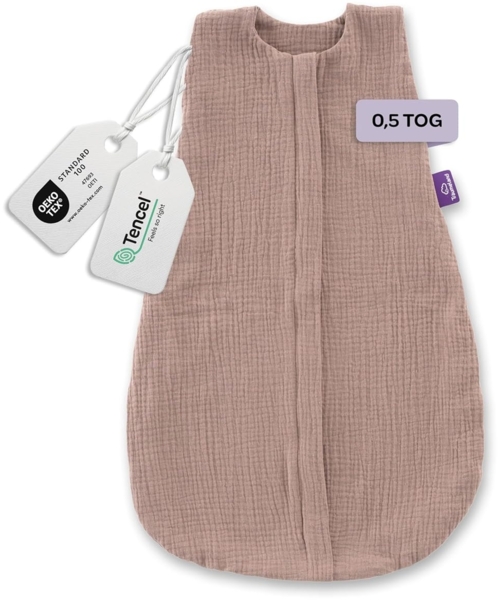 Sommerschlafsack LIEBMICH Baumwollmusselin kastanie, Größe 70 Bild 2