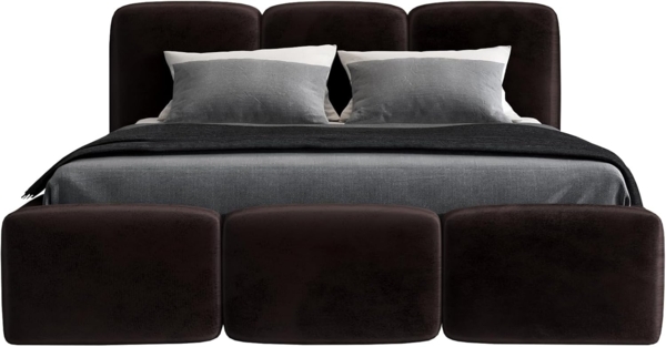 Polsterbett STAR 160x200 ohne Matratze mit Bettkasten und Lattenrost. Farbe: Espresso 6