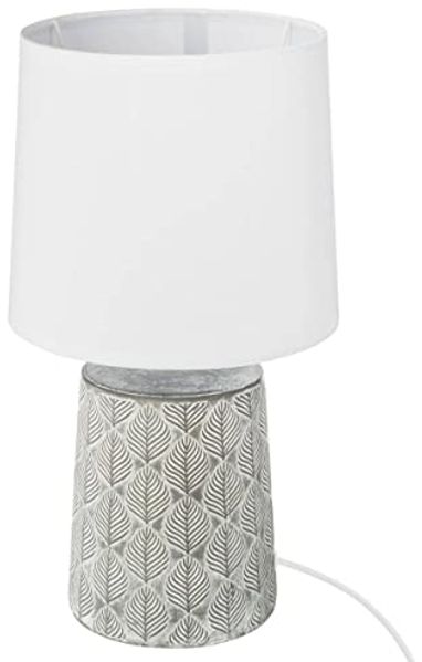 Atmosphera Tisch-/Schreibtischlampe mit Keramikfuß modernes Licht für das Schlafzimmer mit Schirm