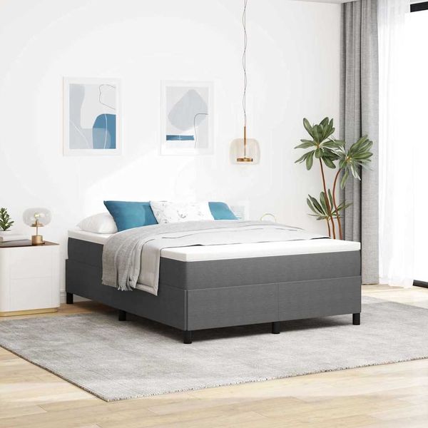 vidaXL Boxspringbett Hellgrau 140 x 190 cm Cordstoff 42006967