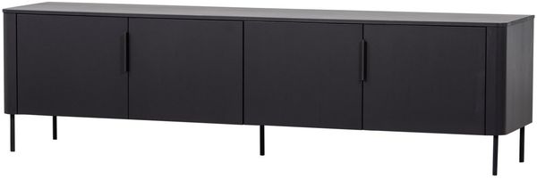 TV-Board Gunnar aus FSC-Kiefer, modern, mattschwarz, 200 cm, flexibel aufstellbar