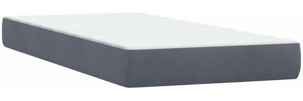 vidaXL Boxspringbett mit Matratze Dunkelgrau 90x220 cm Samt 3317386 Bild 6