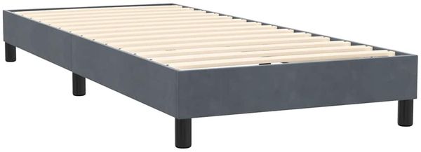 vidaXL Boxspringbett mit Matratze Dunkelgrau 90x220 cm Samt 3317386 Bild 5